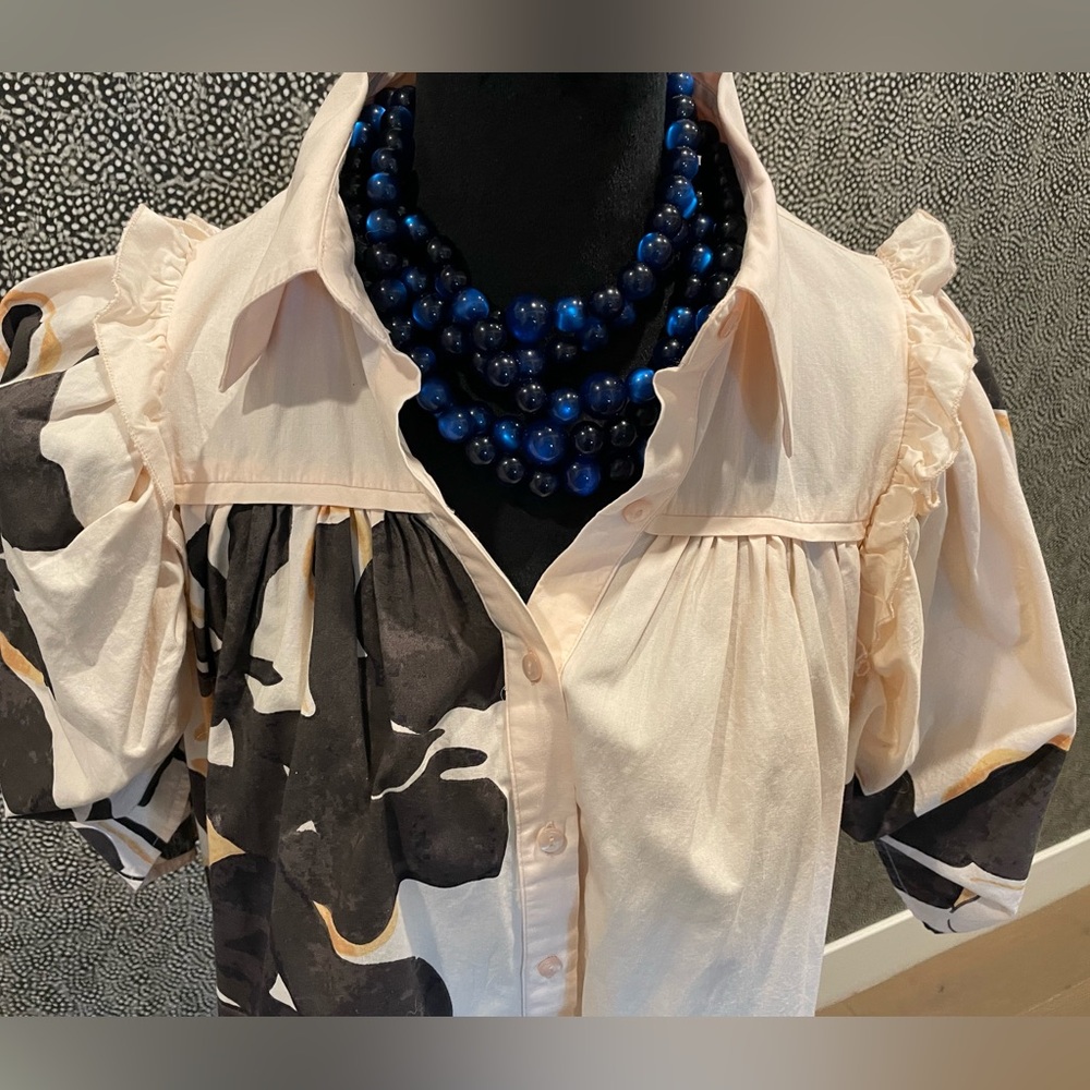 Forever That Girl (Anthropologie) Puff Sleeved Buttondown